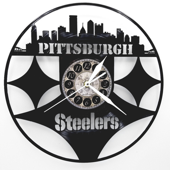 SPOT51.COM Other - PITTSBURGH STEELERS vinyl record clock